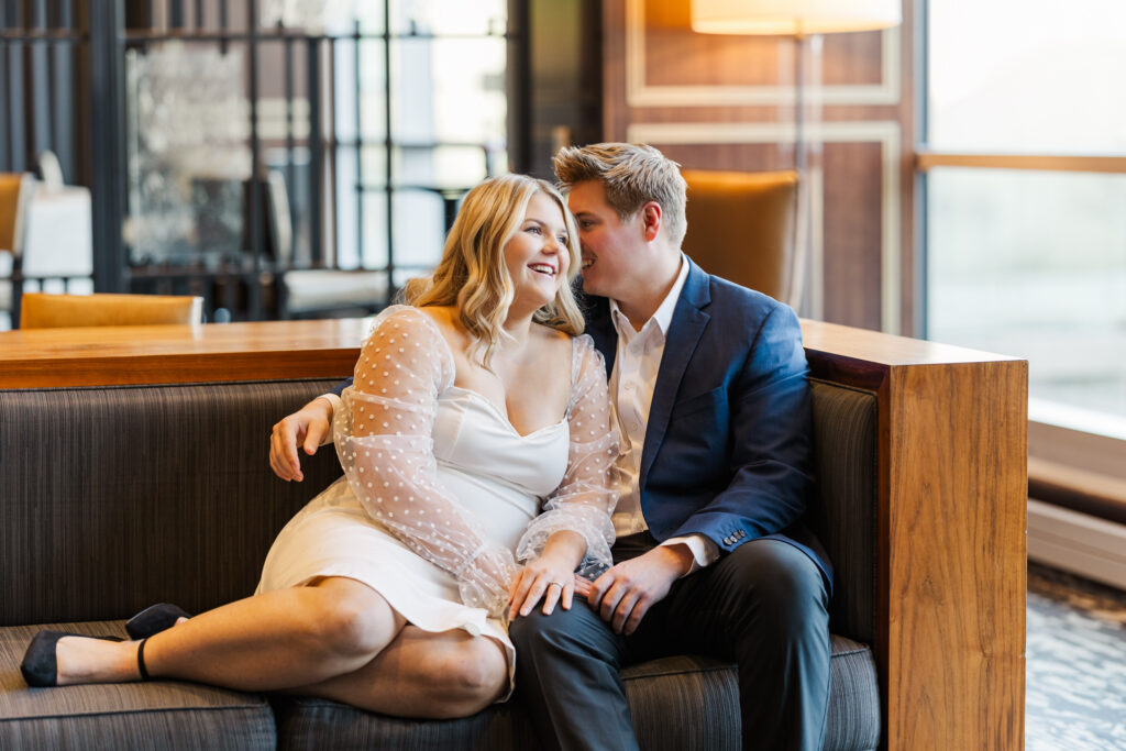 An engagement session at the Mariott at the Capitol District in Omaha, NE