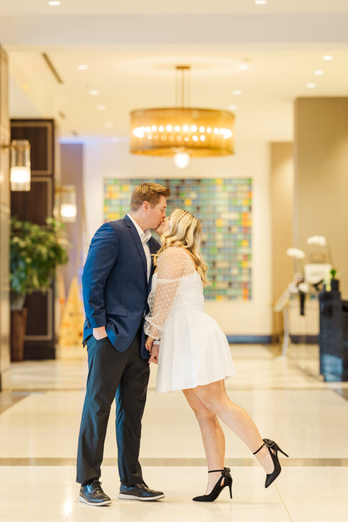An engagement session at the Mariott at the Capitol District in Omaha, NE