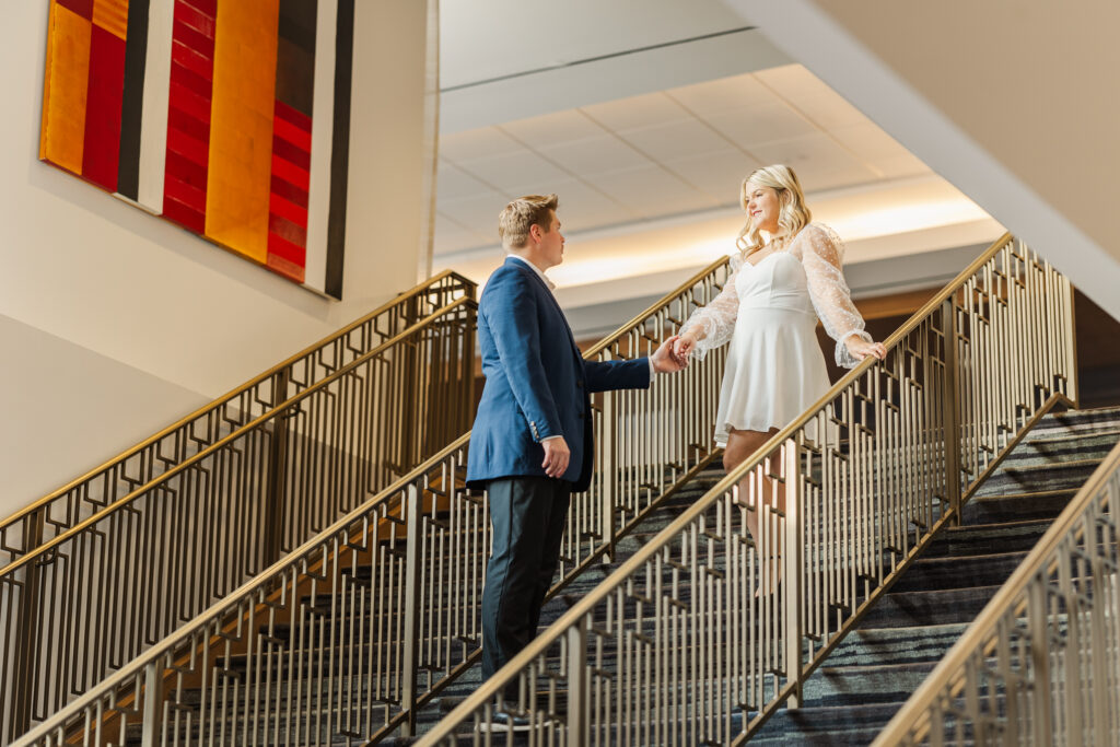 An engagement session at the Mariott at the Capitol District in Omaha, NE