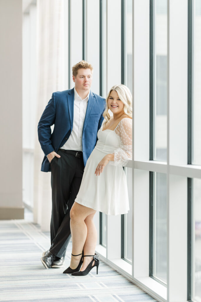 An engagement session at the Mariott at the Capitol District in Omaha, NE