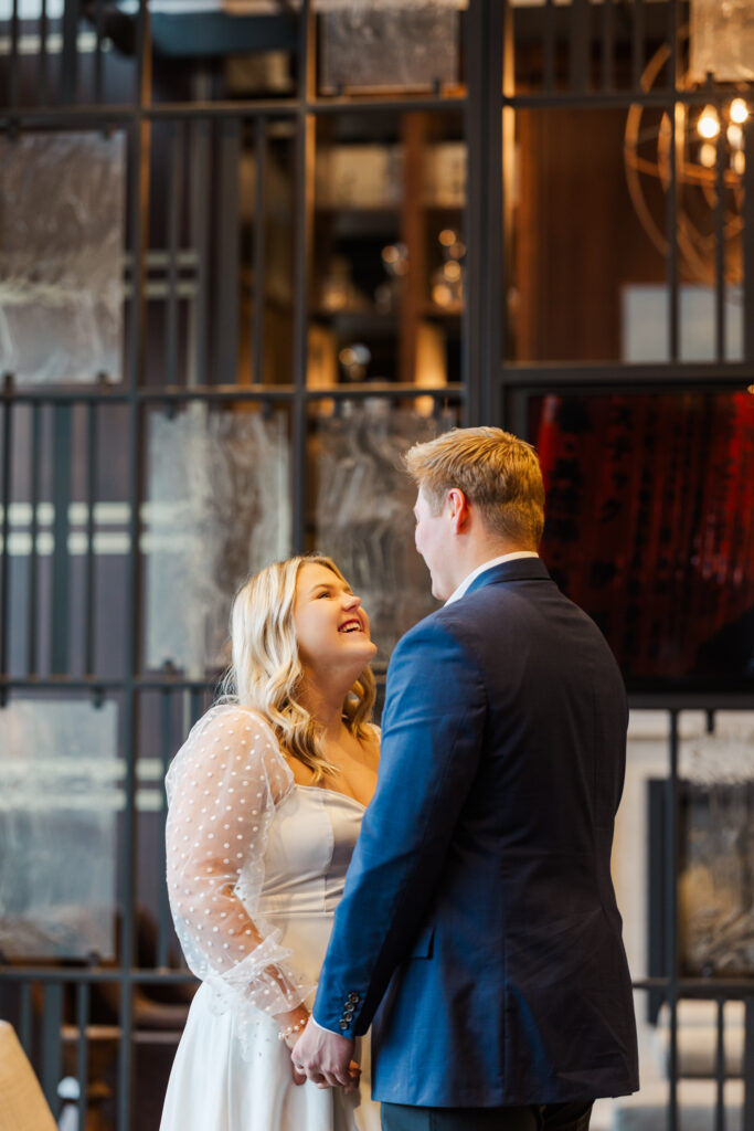 An engagement session at the Mariott at the Capitol District in Omaha, NE