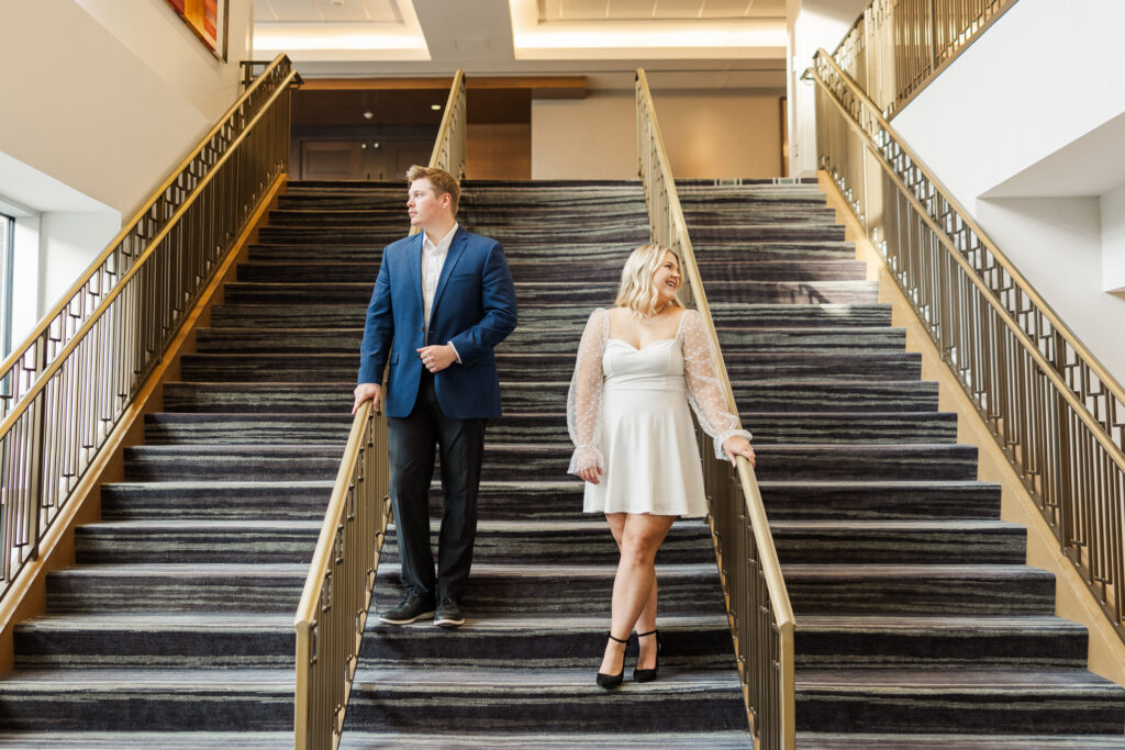An engagement session at the Mariott at the Capitol District in Omaha, NE