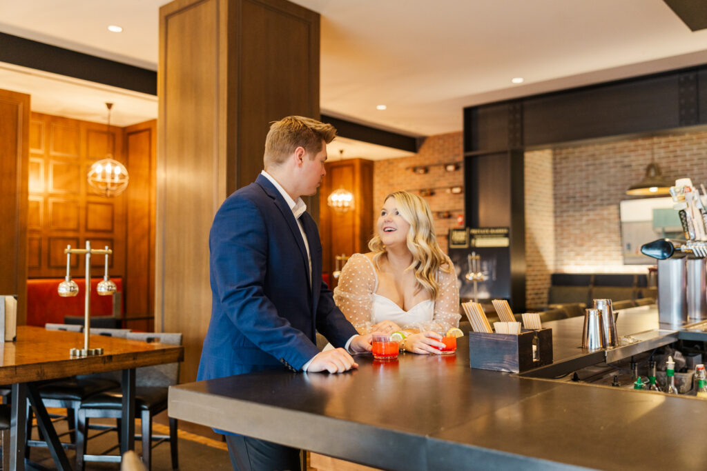 An engagement session at the Mariott at the Capitol District in Omaha, NE