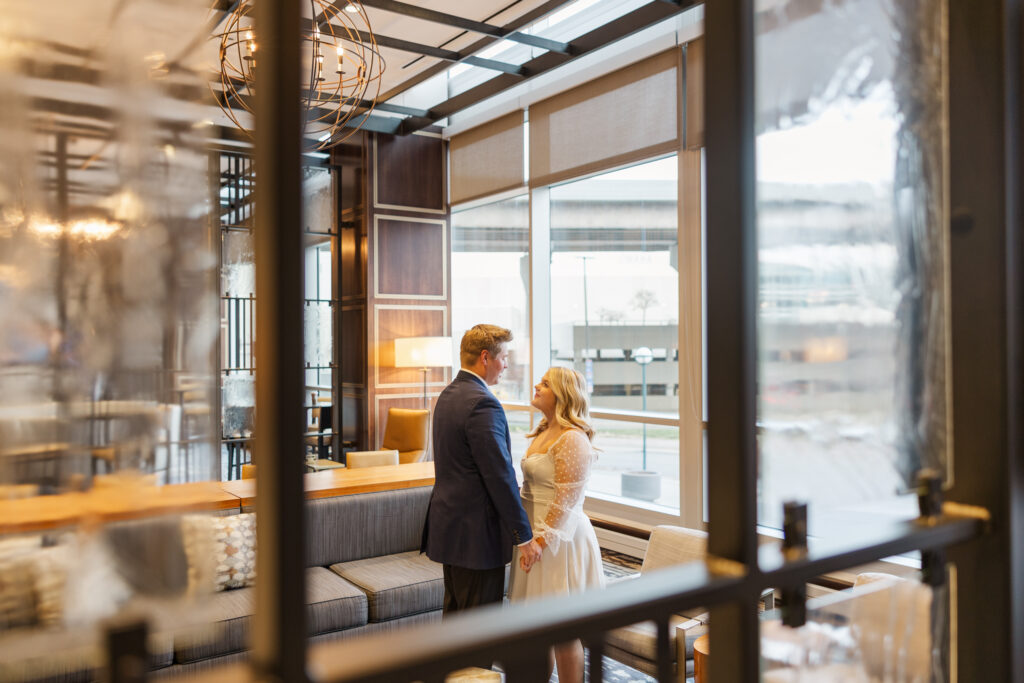 An engagement session at the Mariott at the Capitol District in Omaha, NE