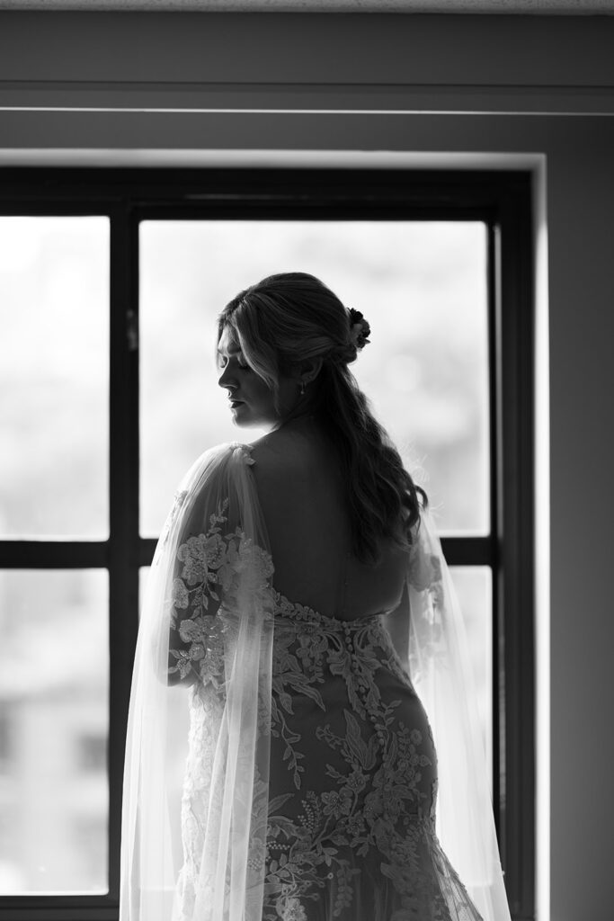 A chic, downtown omaha wedding at Lucile's in the Old Market featuring true color and black and white photography by Claire Katan Creative.