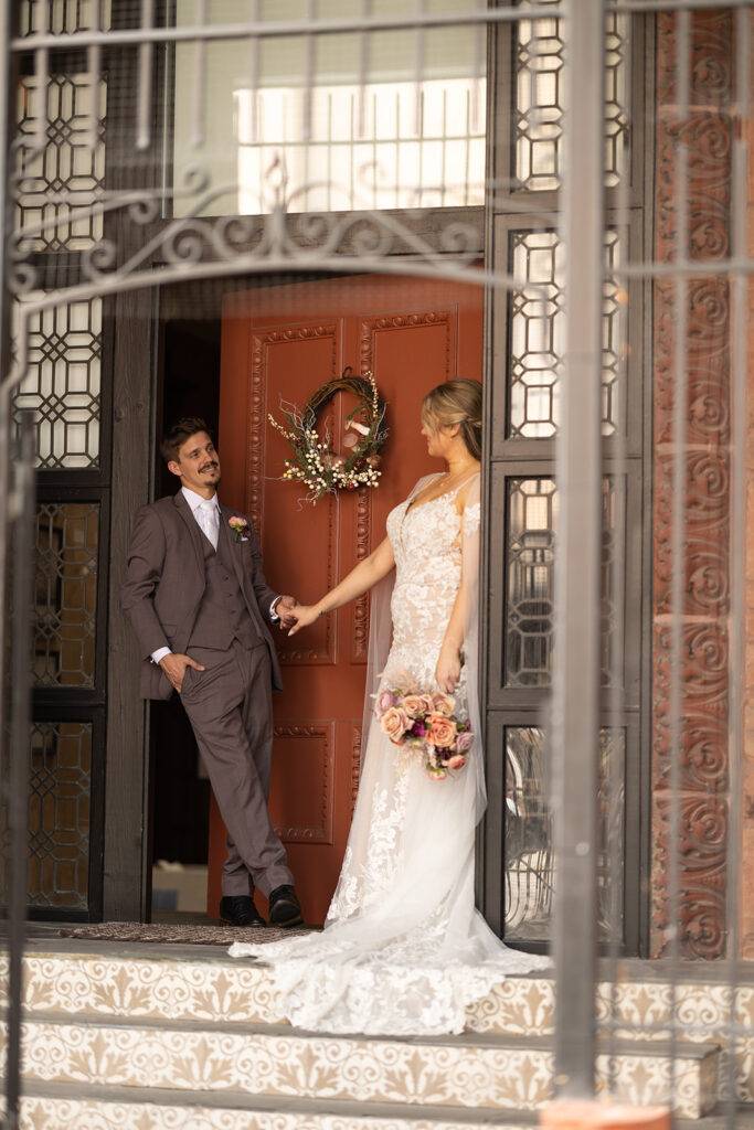 A chic, downtown omaha wedding at Lucile's in the Old Market featuring true color and black and white photography by Claire Katan Creative.