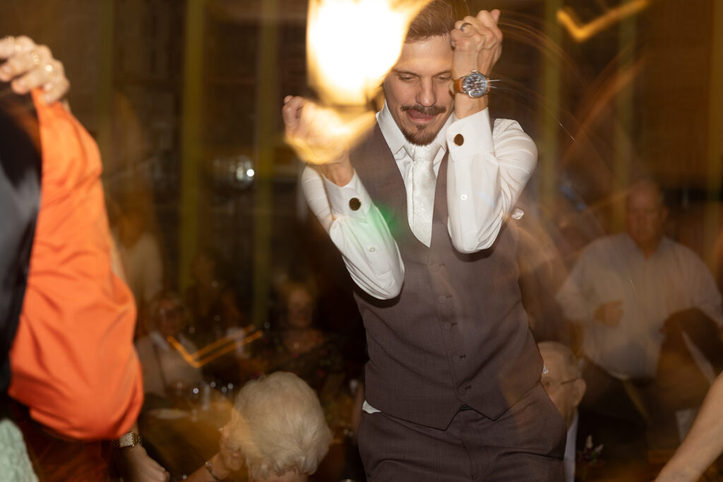 A chic, downtown omaha wedding at Lucile's in the Old Market featuring true color and black and white photography by Claire Katan Creative.