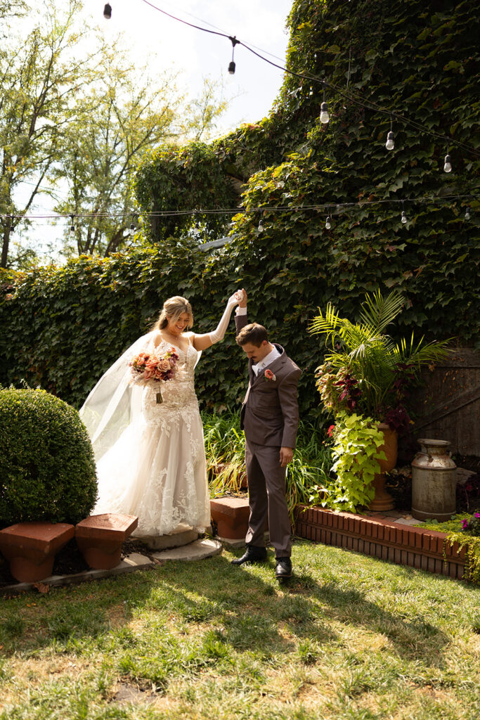 A chic, downtown omaha wedding at Lucile's in the Old Market featuring true color and black and white photography by Claire Katan Creative.