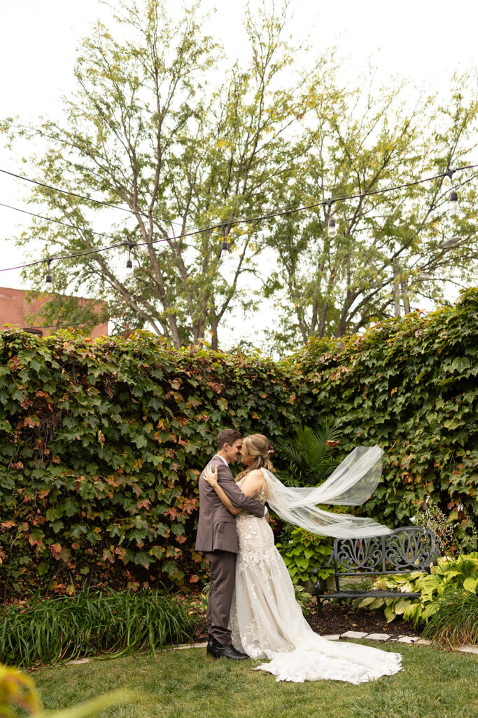 A chic, downtown omaha wedding at Lucile's in the Old Market featuring true color and black and white photography by Claire Katan Creative.