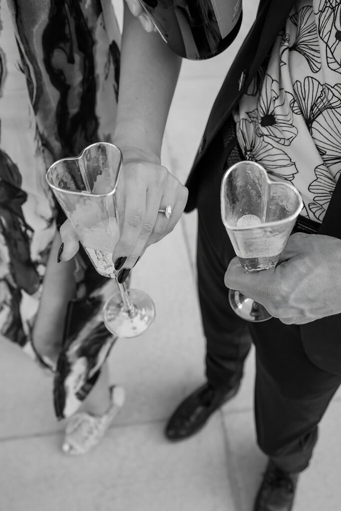 Britt and Tony's downtown Omaha engagement at the Omaha Courthouse and Memoir restaurant.