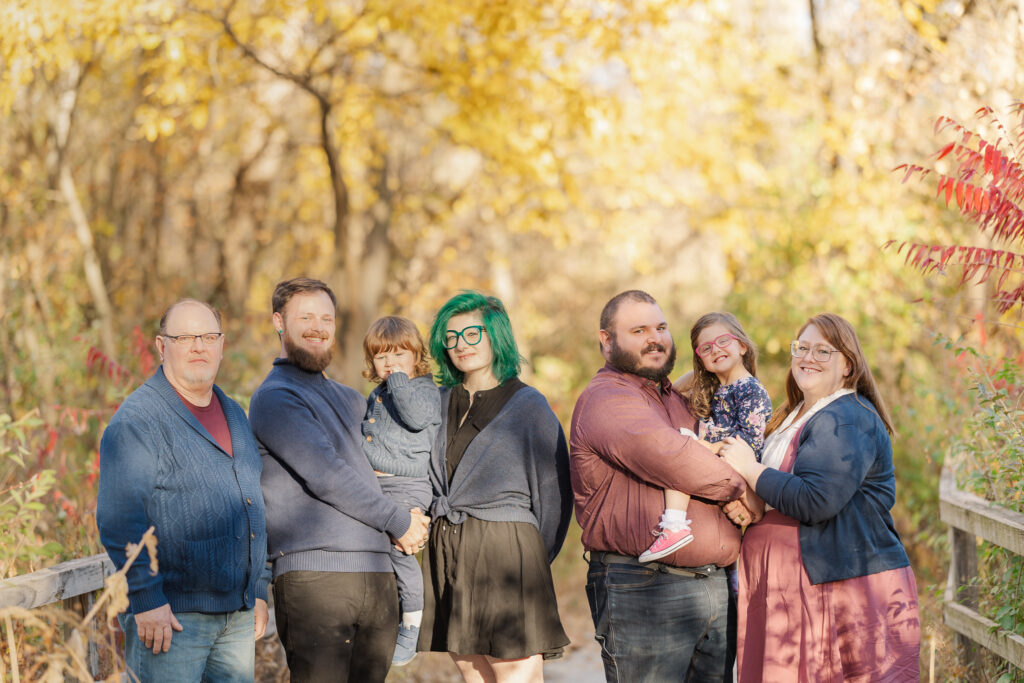 Extended family photo session at golden hour with Claire Katan Creative in Omaha.