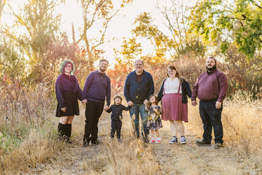 Extended family photo session at golden hour with Claire Katan Creative in Omaha.
