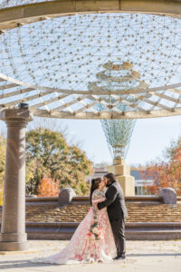 Jay and Evie's Fall Courthouse Wedding Elopement at the Council Bluffs Courthouse with wedding portraits at Omaha's Lauritzen Gardens and Chalco Hills Recreation Area, photographed by Claire Katan Creative.