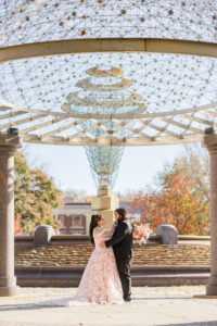Jay and Evie's Fall Courthouse Wedding Elopement at the Council Bluffs Courthouse with wedding portraits at Omaha's Lauritzen Gardens and Chalco Hills Recreation Area, photographed by Claire Katan Creative.
