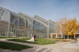 Jay and Evie's Fall Courthouse Wedding Elopement at the Council Bluffs Courthouse with wedding portraits at Omaha's Lauritzen Gardens and Chalco Hills Recreation Area, photographed by Claire Katan Creative.