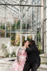 Jay and Evie's Fall Courthouse Wedding Elopement at the Council Bluffs Courthouse with wedding portraits at Omaha's Lauritzen Gardens and Chalco Hills Recreation Area, photographed by Claire Katan Creative.