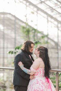 Jay and Evie's Fall Courthouse Wedding Elopement at the Council Bluffs Courthouse with wedding portraits at Omaha's Lauritzen Gardens and Chalco Hills Recreation Area, photographed by Claire Katan Creative.