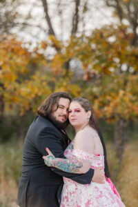 Jay and Evie's Fall Courthouse Wedding Elopement at the Council Bluffs Courthouse with wedding portraits at Omaha's Lauritzen Gardens and Chalco Hills Recreation Area, photographed by Claire Katan Creative.