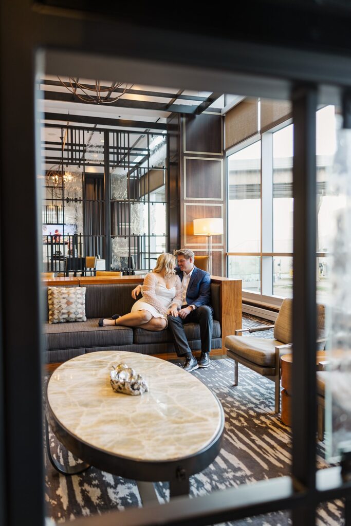 An engagement session at the Mariott at the Capitol District in Omaha, NE